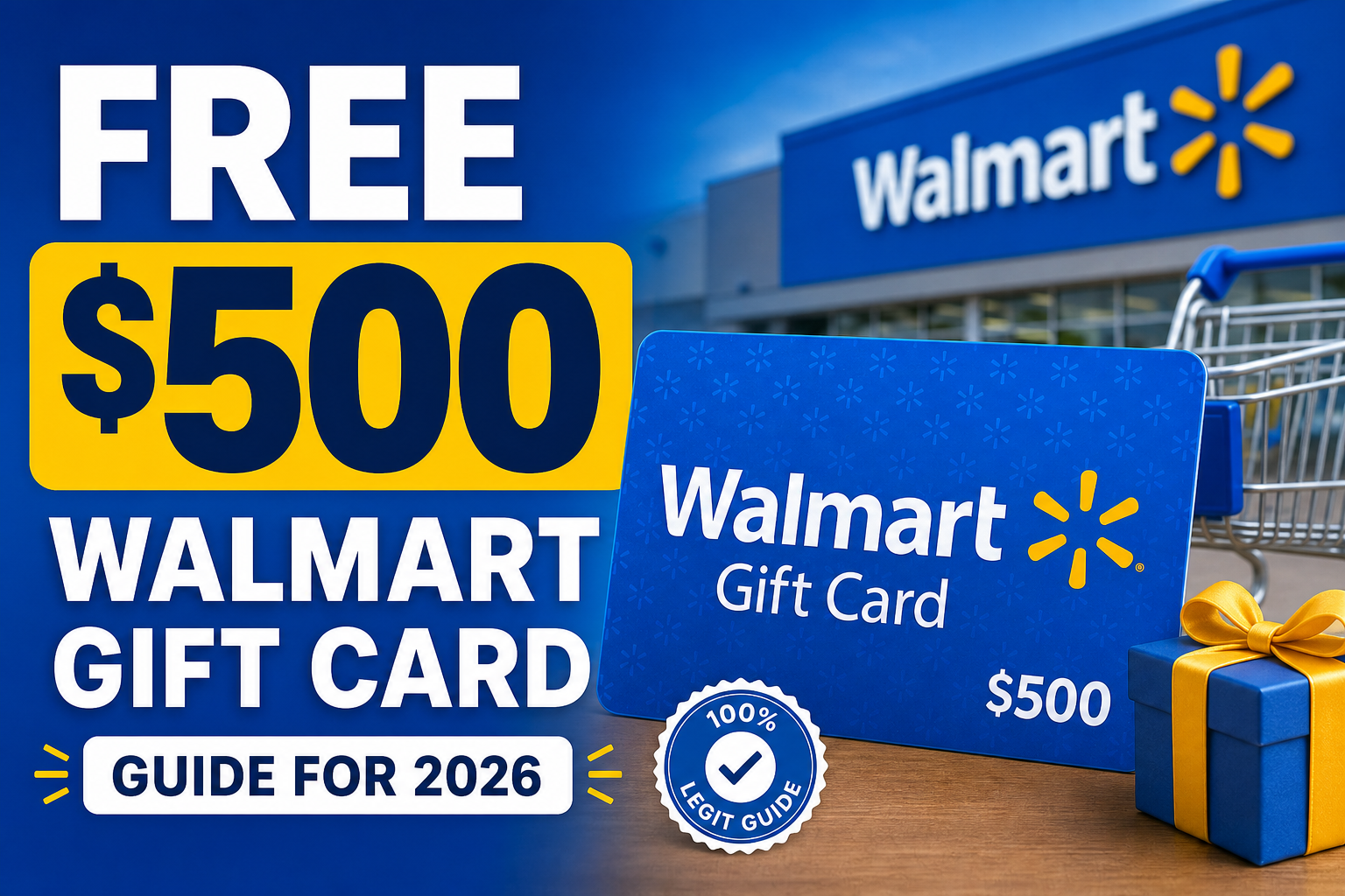 Free $500 Walmart gift card guide for 2026 with a legit free Walmart gift card offer