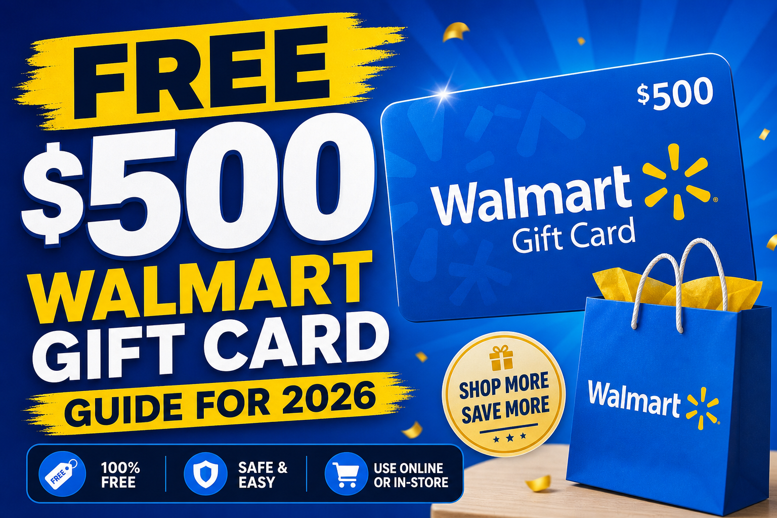 Free $500 Walmart gift card guide for 2026 with safe online and in-store use