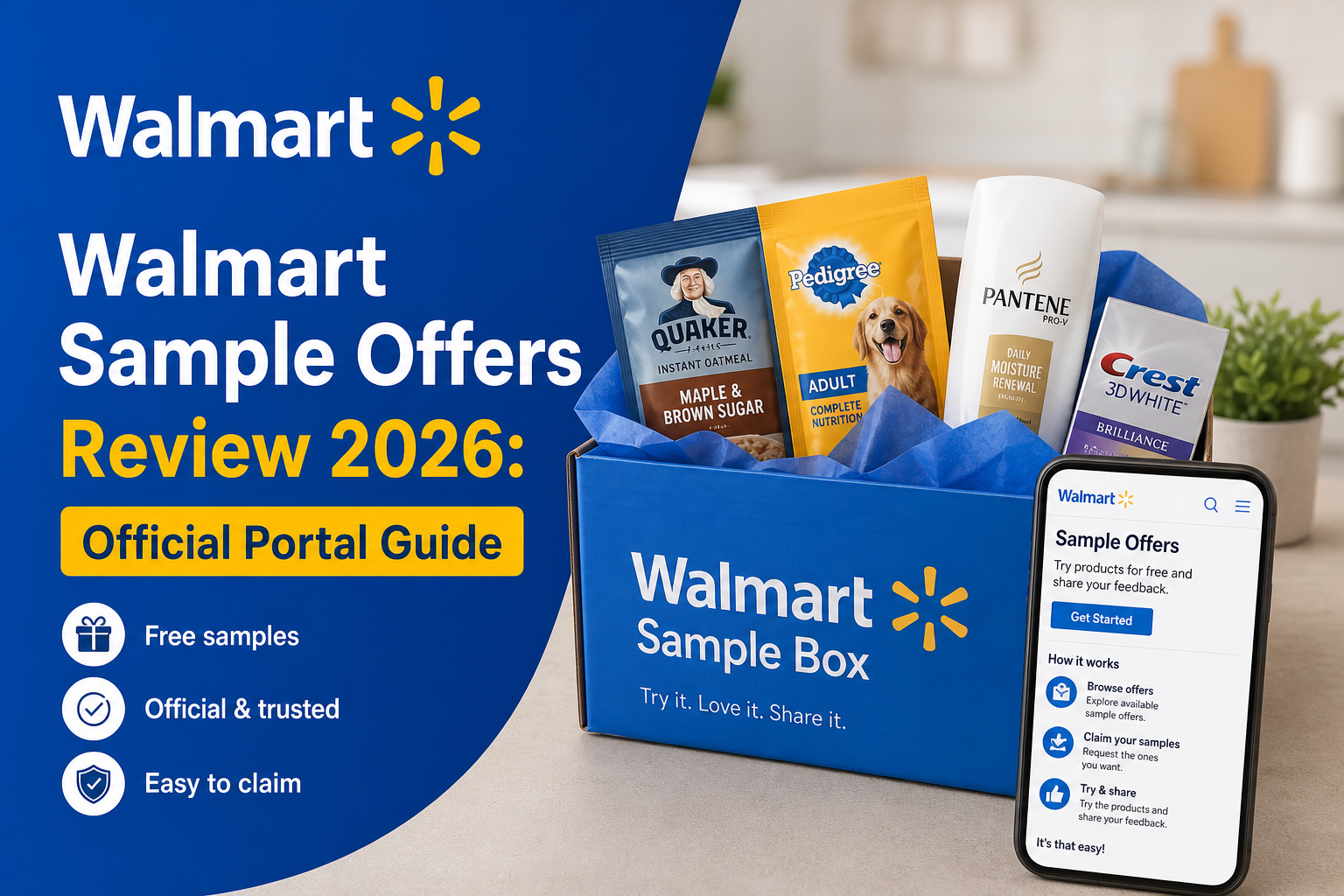 Walmart Sample Offers Review 2026 guide with free sample claims and easy instructions on the official portal